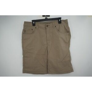 Prana Shorts Mens 35 Khaki Nylon Stretch Hiking Casual 11 Inch Inseam